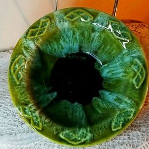 Vintage California USA Pottery Drip Glaze Bowl